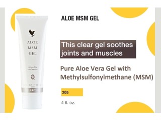 40% aloe vera gel with MSM to soothe skin and joints: Aloe MSM Gel Forever